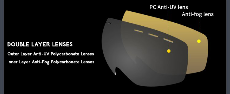 H018 Prescription Ski and Snowboard Goggles Blue - Dual Layer Anti Fog Lenses - Impact Resistance and UV Blocking Snow Glasses