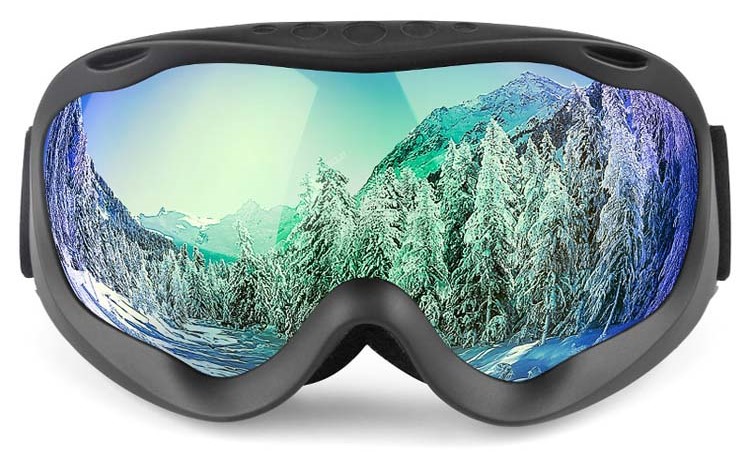 H005 Prescription Ski and Snowboard Goggles Black - Dual Layer Anti Fog Lenses - Impact Resistance and UV Blocking Snow Glasses