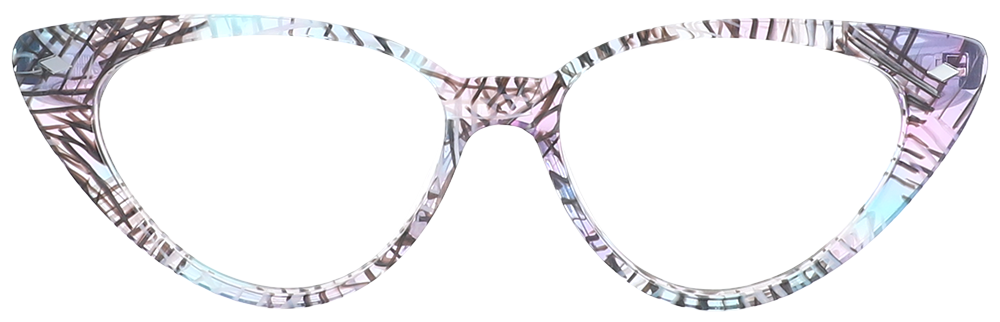 Try on Cat Eye Prescription Glasses 21052 Floral Gray