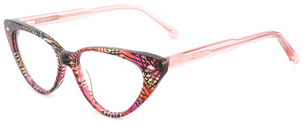 CheapGlasses123.com Cat Eye Prescription Glasses 21052 Floral Pink