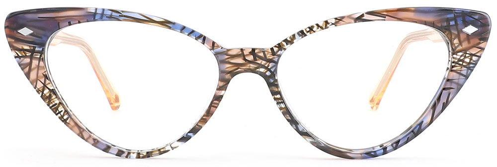 Cat Eye Prescription Glasses 21052 Floral Cream from cheapglasses123.com