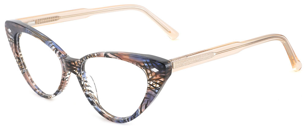 CheapGlasses123.com Cat Eye Prescription Glasses 21052 Floral Cream
