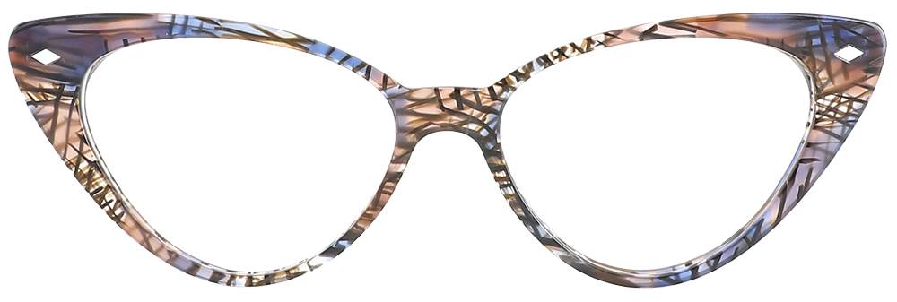 Try on Cat Eye Prescription Glasses 21052 Floral Cream