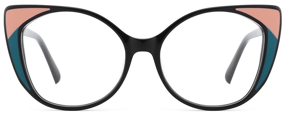 Cat Eye Prescription Glasses 21114 Green Black
