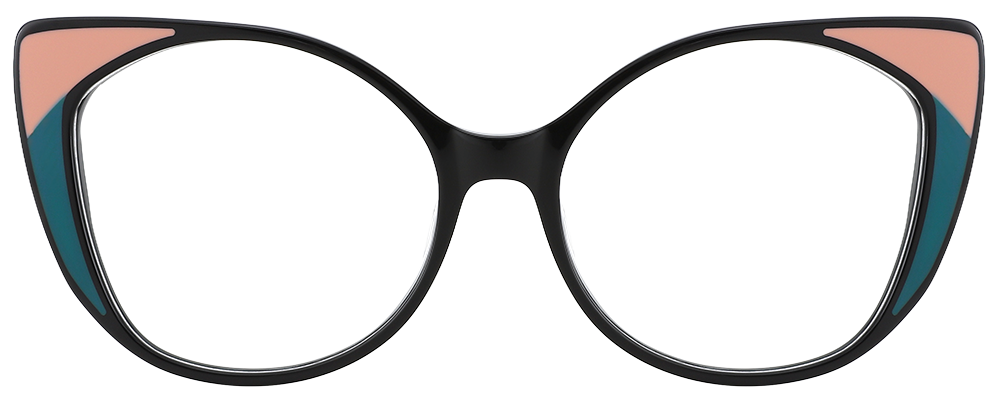 Try On Cat Eye Prescription Glasses 21114 Green Black