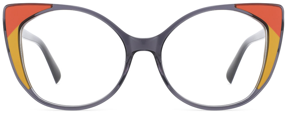 Cat Eye Prescription Glasses 21114 Yellow Black