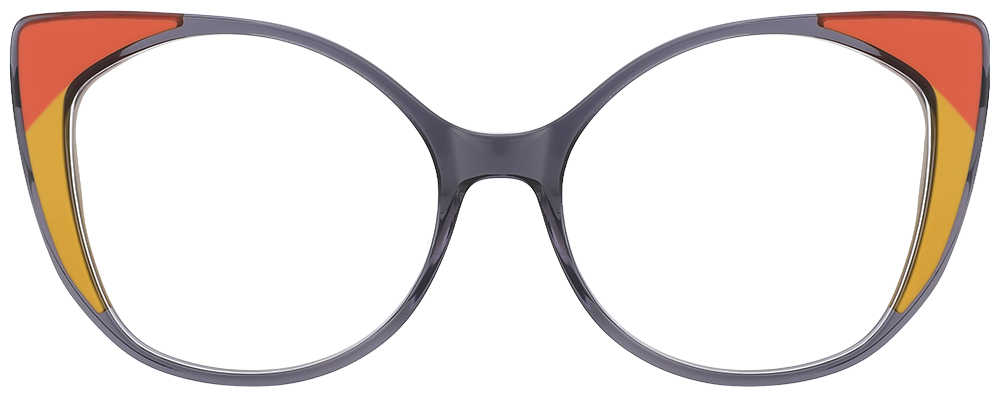 Try On Cat Eye Prescription Glasses 21114 Yellow Black