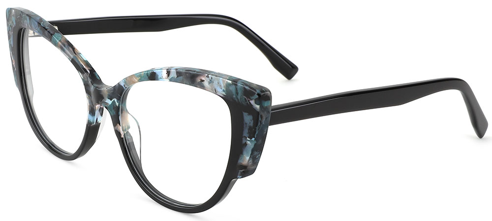 Cat Eye Prescription Glasses 21116 Floral Black from cheapglasses123.com