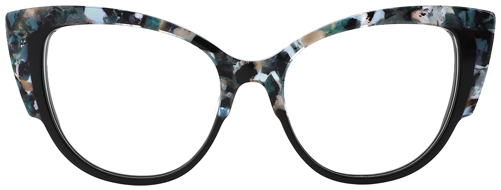 Try on Cat Eye Prescription Glasses 21116 Floral Black