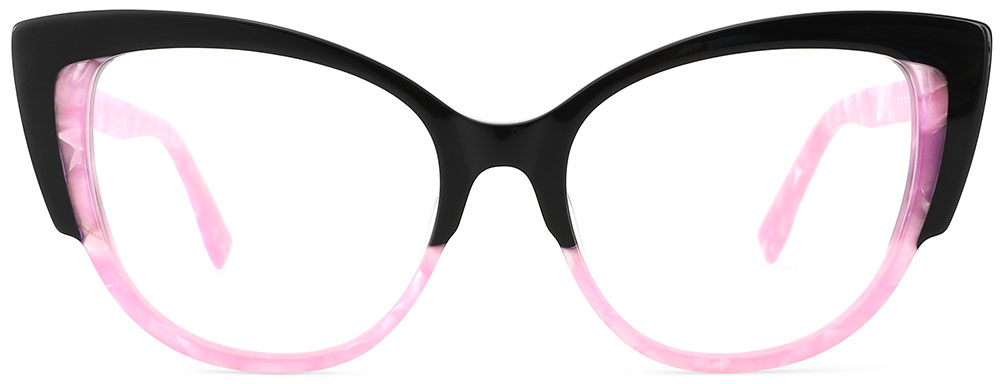 Cat Eye Prescription Glasses 21116 Black Pink