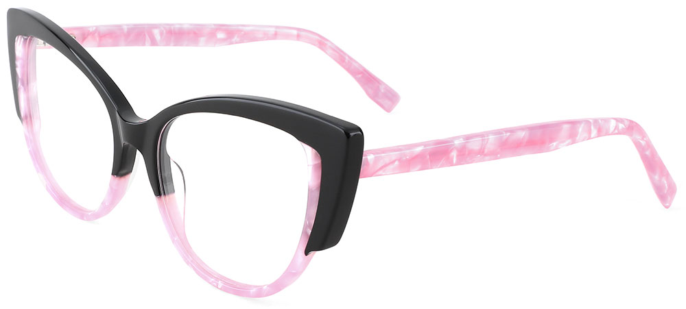 Cat Eye Prescription Glasses 21116 Black Pink from cheapglasses123.com
