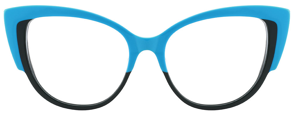 Try on Cat Eye Prescription Glasses 21116 Blue