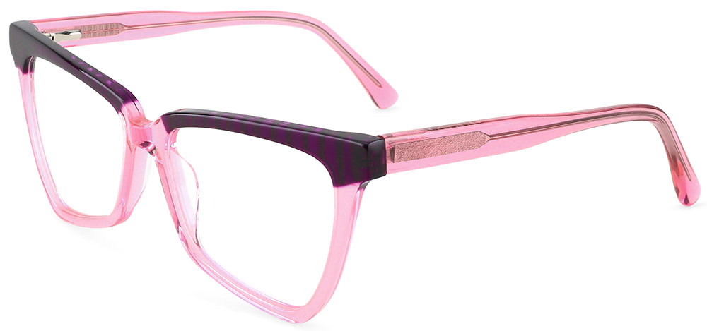 Geometric Prescription Glasses 21122 Pink Red from cheapglasses123.com
