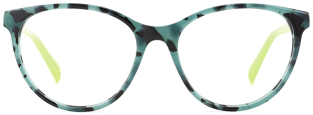 Cat Eye Prescription Glasses 21181 Floral Green