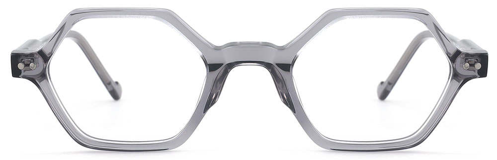 Geometric Prescription Glasses 21208 Gray from CheapGlasses123.com