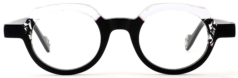 Round Prescription Glasses 21210 Black Clear from Cheapglasses123.com