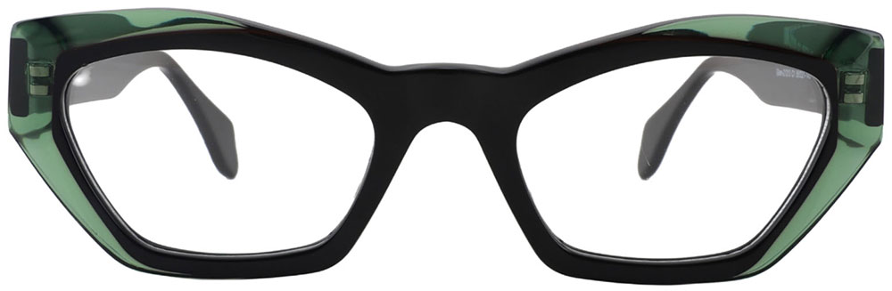 Cat Eye Prescription Glasses 21213 Black Green from cheapglasses123.com