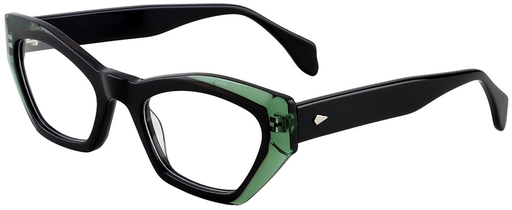 Cheapglasses123Cat Eye Prescription Glasses 21213 Black Green.com 