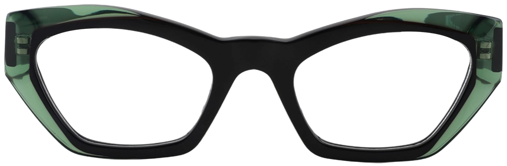 Try on Cat Eye Prescription Glasses 21213 Black Green