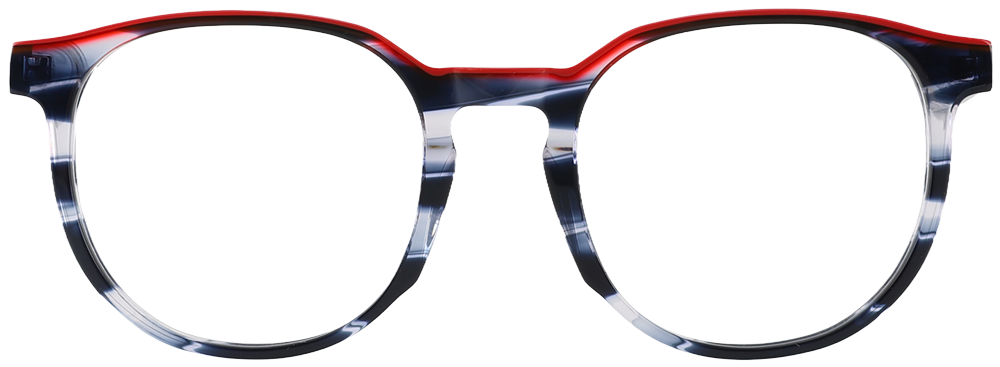 Try on glasses: Round Prescription Glasses 21216 Red Grey