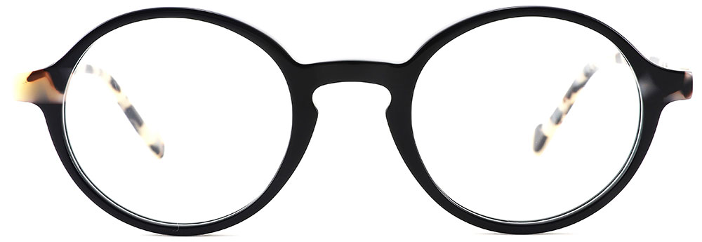 Round Prescription Glasses 21222 Black