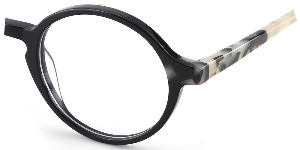 Round Prescription Glasses 21222 Black