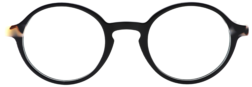 Try on glasses: Round Prescription Glasses 21222 Black