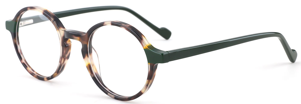 Cheapglasses123.com Round Prescription Glasses 21222 Green Tortoise