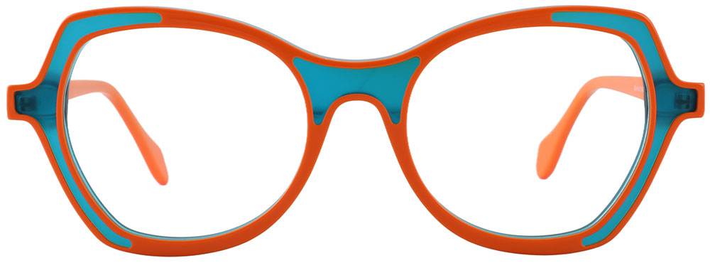 Geometric Prescription Glasses 21240 Orange from cheapglasses123.com