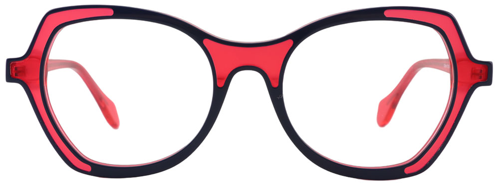 Geometric Prescription Glasses 21240 Red from cheapglasses123.com
