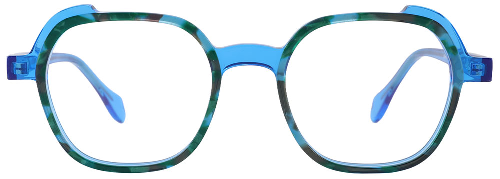 Geometric Prescription Glasses 21243 Blue from Cheapglasses123.com