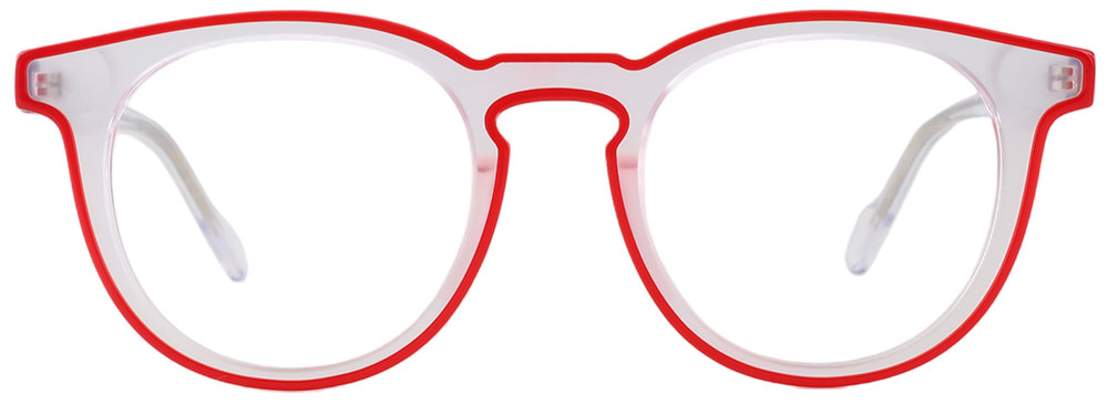 Wayfarer Prescription Glasses 21247 Red Clear from cheapglasses123.com
