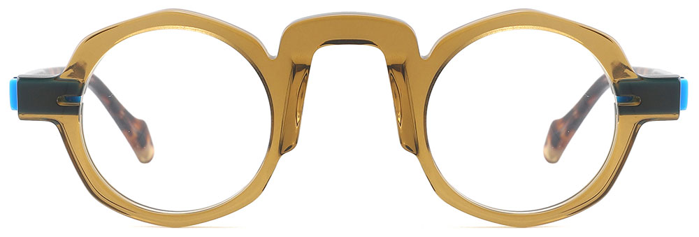 Round Prescription Glasses 21249 Yellow Tortoise from cheapglasses123.com