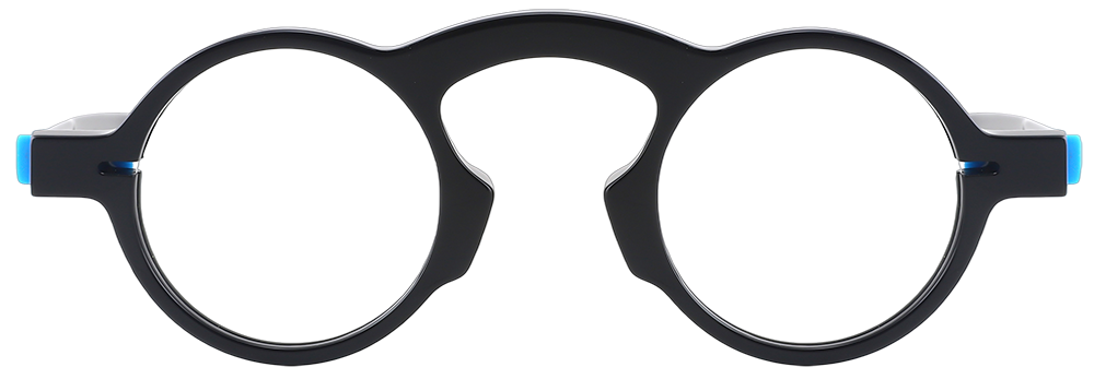 Try on glasses: Round Prescription Glasses 21250 Black