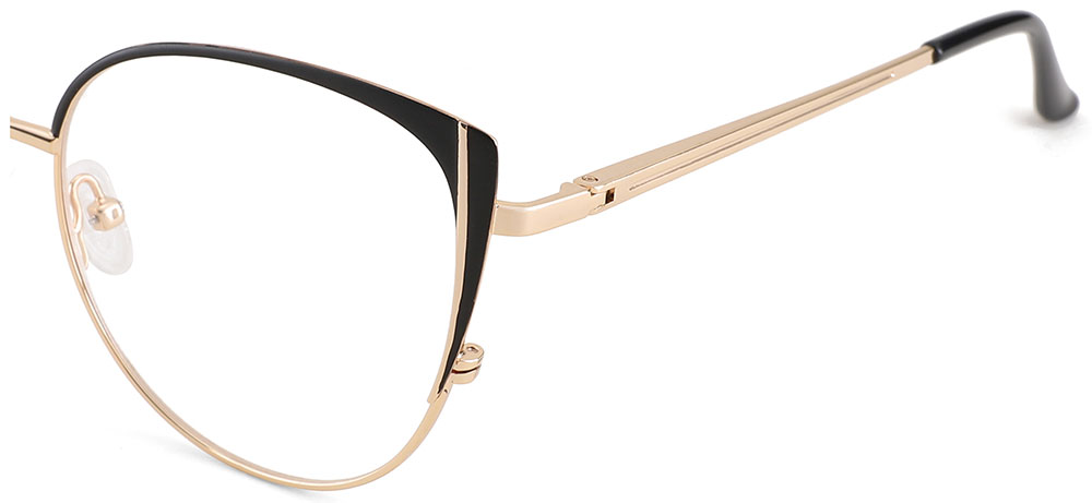 Cat Eye Prescription Glasses 23154 Black Gold