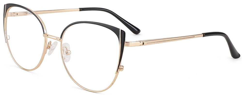 Cat Eye Prescription Glasses 23154 Black Gold from cheapglasses123.com