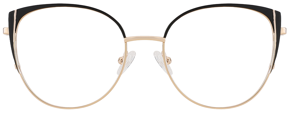 Try on Cat Eye Prescription Glasses 23154 Black Gold