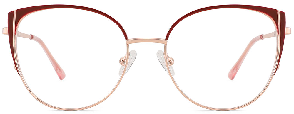 Cat Eye Prescription Glasses 23154 Red Gold