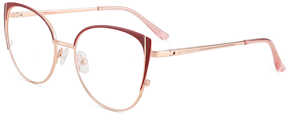 Cat Eye Prescription Glasses 23154 Red Gold from cheapglasses123.com