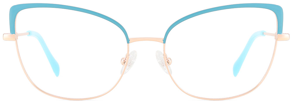 Cat Eye Prescription Glasses 23162 Blue Gold