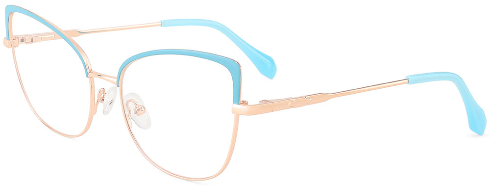 Cat Eye Prescription Glasses 23162 Blue Gold from cheapglasses123.com