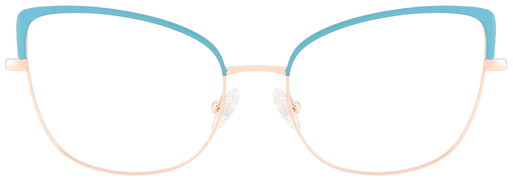 Try on Cat Eye Prescription Glasses 23162 Blue Gold