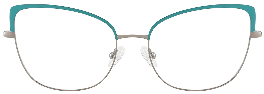 Try on Cat Eye Prescription Glasses 23162 Blue Gray