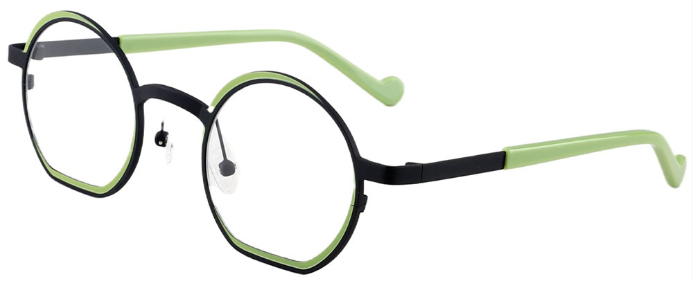 Cheapglasses123.com Round Prescription Glasses 23215 Green Black