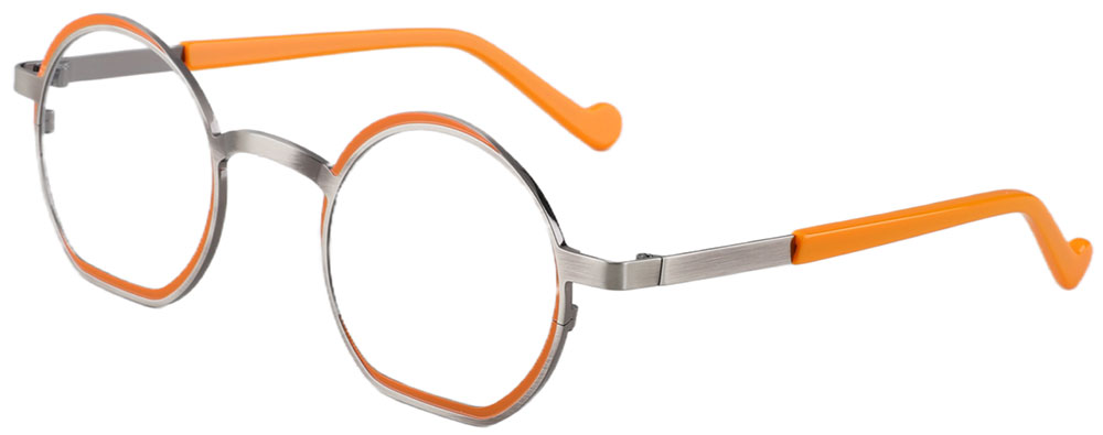Cheapglasses123.com Round Prescription Glasses 23215 Gray Orange