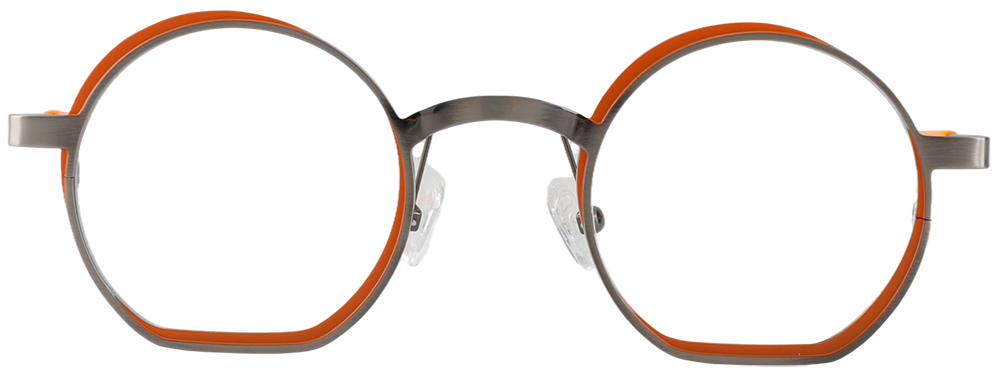 Try on glasses: Round Prescription Glasses 23215 Gray Orange