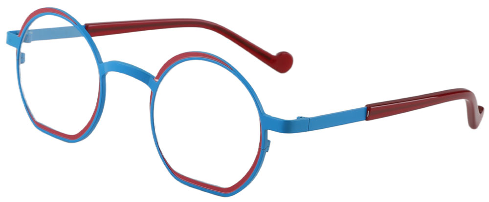 Cheapglasses123.com Round Prescription Glasses 23215 Blue Red