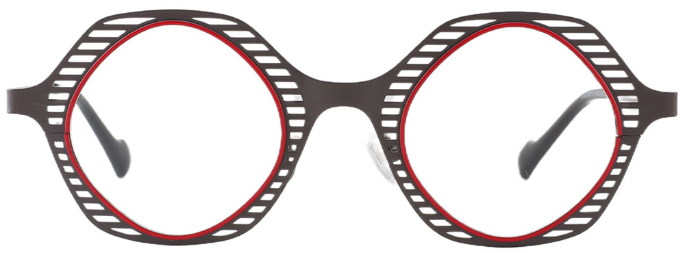 Round Prescription Glasses 23221 Black Red from Cheapglasses123.com