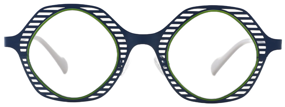 Round Prescription Glasses 23221 Black Green from Cheapglasses123.com