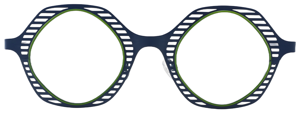 Try on glasses: Round Prescription Glasses 23221 Black Green